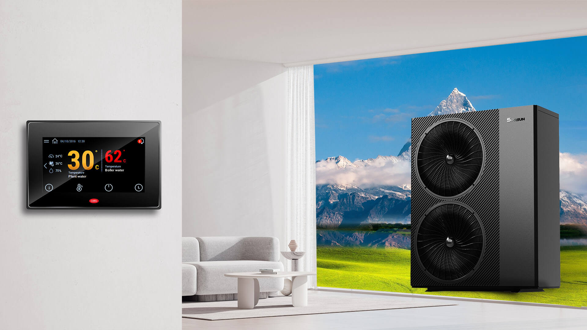 Ev i&ccedil;in kullanılan SPRSUN siyah ısı pompası