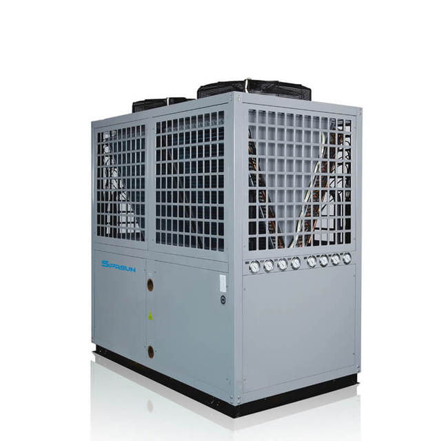 S&eacute;rie Combo - 42KW-92KW 80 ℃ EVI Industrial Fonte de Ar de Alta Temperatura Aquecedor de &Aacute;gua com Bomba de Calor 
